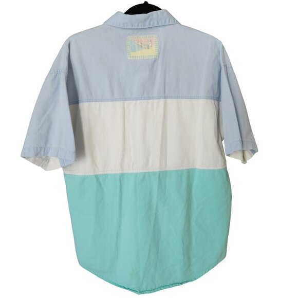 Vtg 80s Pacific Coast Highway Shirt S PCH Tropics Colorblock Surf‎ Short Sleeve - Picture 7 of 16